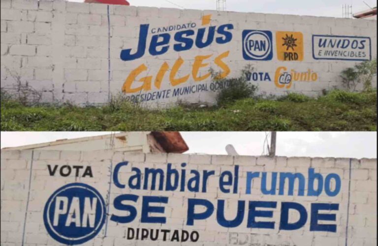 Denuncian al PAN en Ocoyucan por no tener permisos de bardas
