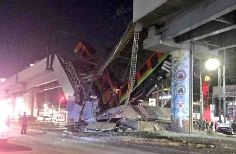 Se desploma puente y cae vagón del Metro de CdMx Línea 12