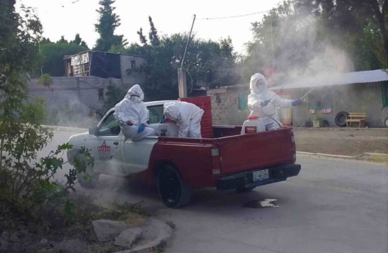 Fumigan contra Covid-19 en San Felipe Otlatepec y San Pablo Ameyaltepec