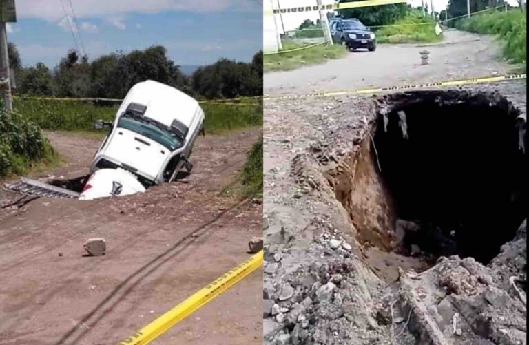 Piden vecinos atención a socavón en Huejotzingo