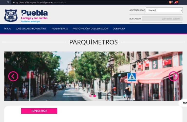 Ayuntamiento de Puebla habilita micro sitio para transparentar ingreso por parquímetros