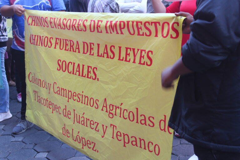 Escasez de agua y malas condiciones laborales; campesinos protestan contra empresas extranjeras