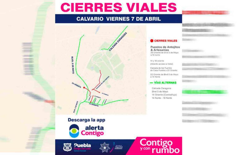 Ayuntamiento de Puebla anuncia cierres viales por Procesión de Viernes Santo
