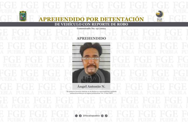 Aprehendido por detentación de vehículo con reporte de robo