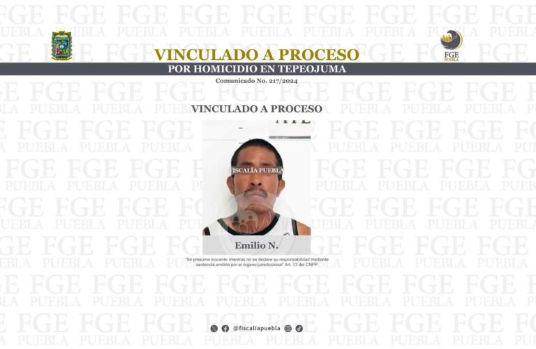 Vinculado a proceso por homicidio en Tepeojuma