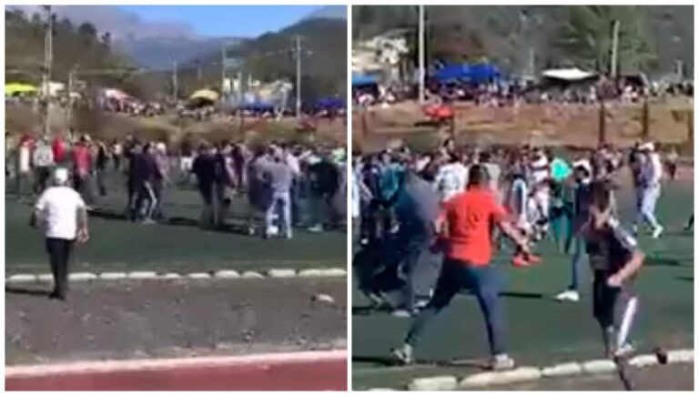 Partido de futbol termina en batalla campal