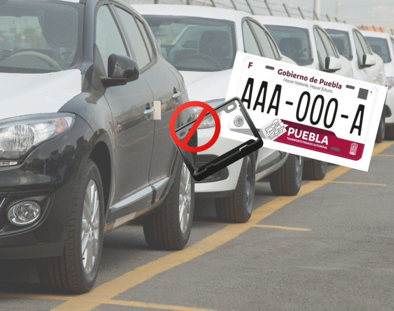 Habrá multas en Puebla por usar portaplacas